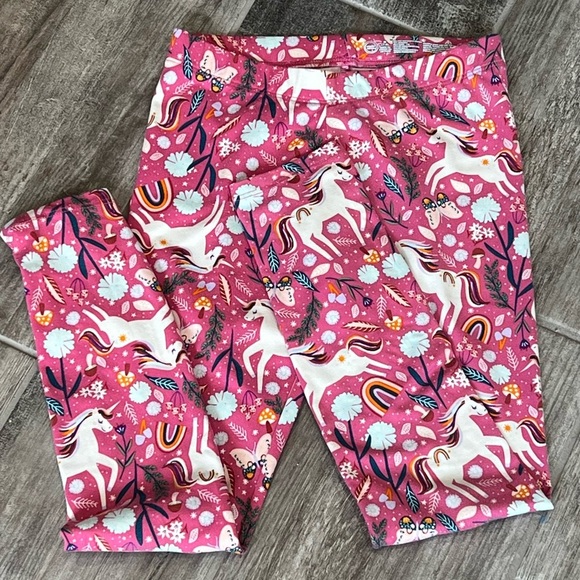 Wonder Nation 7/8 Pink‎ Unicorn Rainbow Leggings - Picture 1 of 5